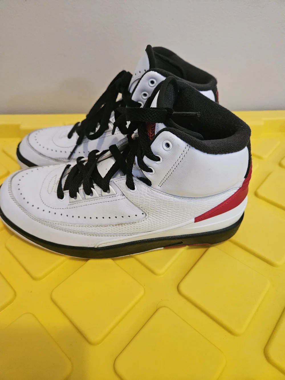 Jordan Kids White Black Red High-Top Sneakers